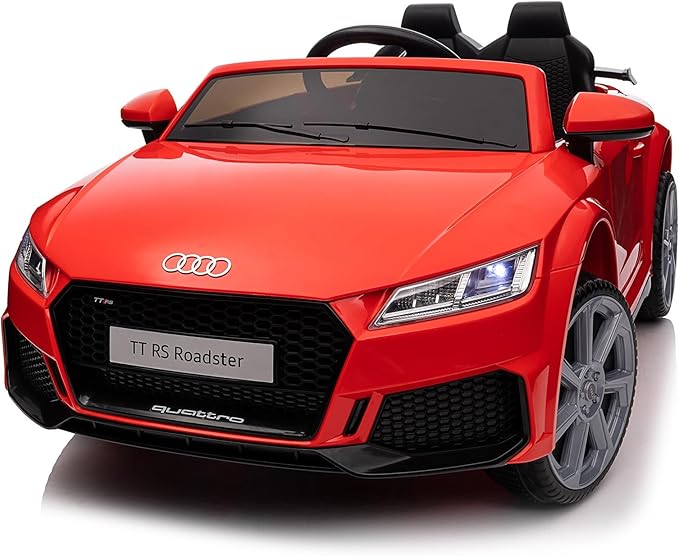 Electric Ride on Car for Kids, Licensed Audi 12V 7Ah Kids Ride-on Toy for Toddlers 3-5 Year Old Girls with Remote, Bluetooth - Red