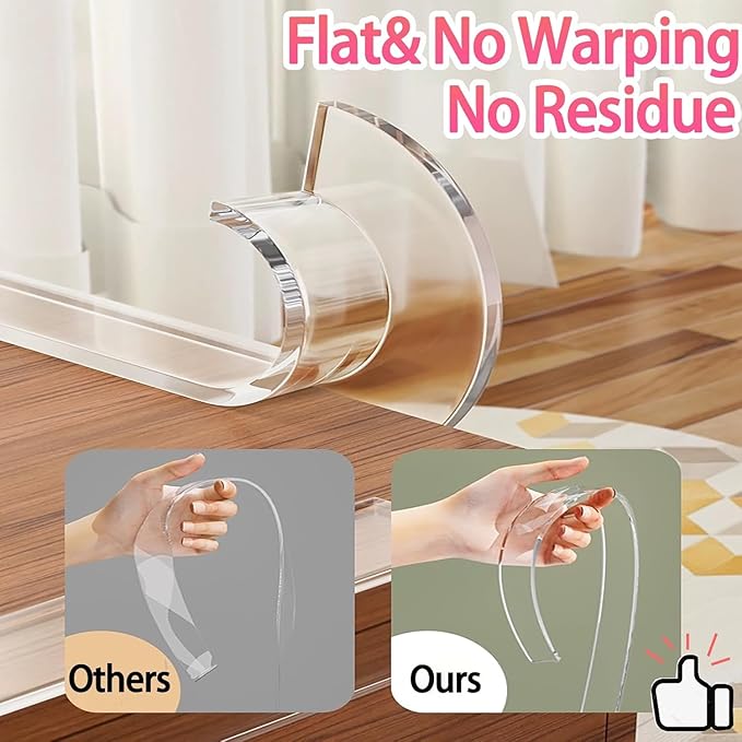 Clear Soft Corner Protectors for Furniture Strip,1.2in x6.56FT,2 Roll Sharp Edge & Table Bumper,Window Edge,Wall Protector,Soft Corner Guards Safe for Proof,Table Corner Protectors in Family