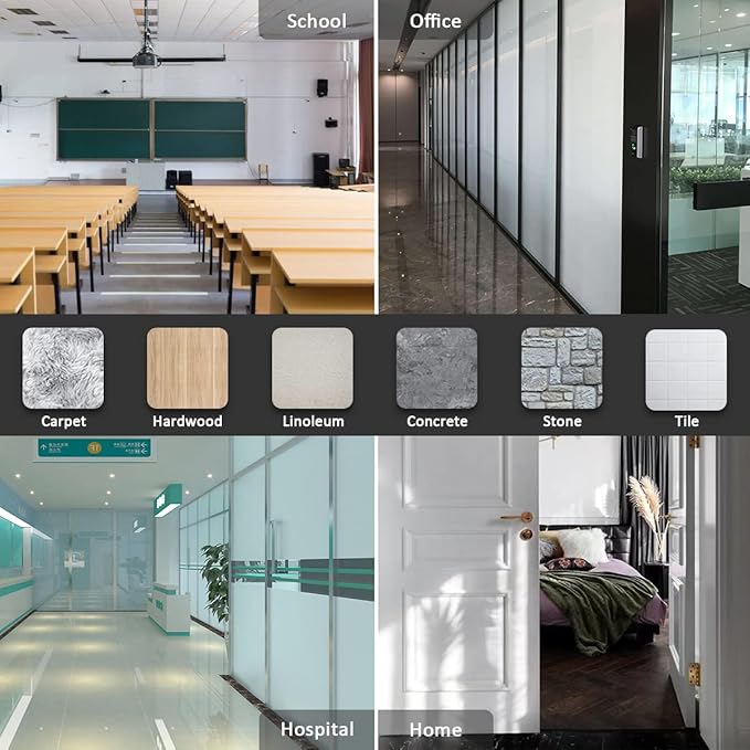 JQK Rubber Door Stopper Wedge, Black 9 Pack Soft TPR Premium Door Stops for Bottom of Heavy Duty Door on Tile, Concrete, Carpet, Wooden Floor, DSB61-BK-P9