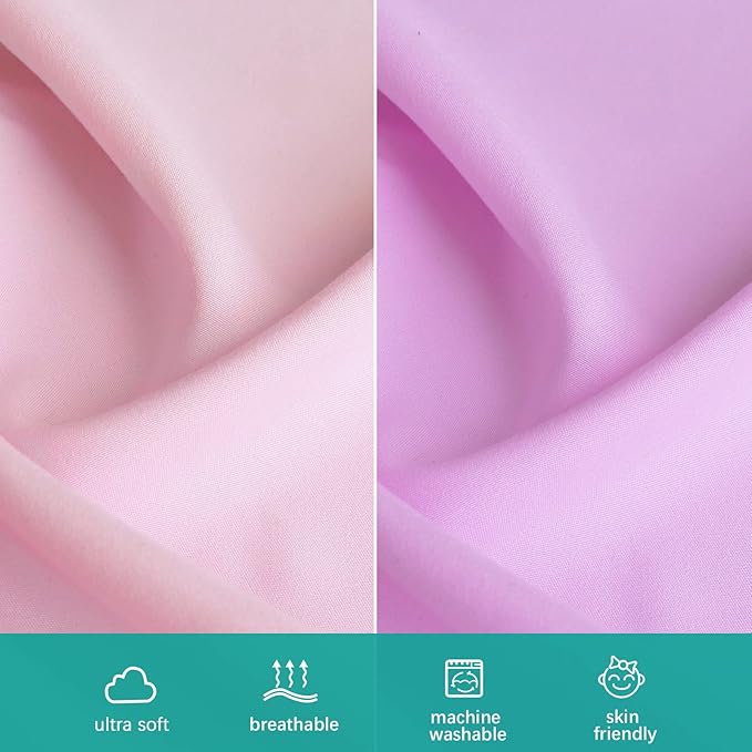 4-Pack Fitted Crib Sheets for Boys and Girls - Breathable, Soft Microfiber Baby Sheets in Pink and Violet