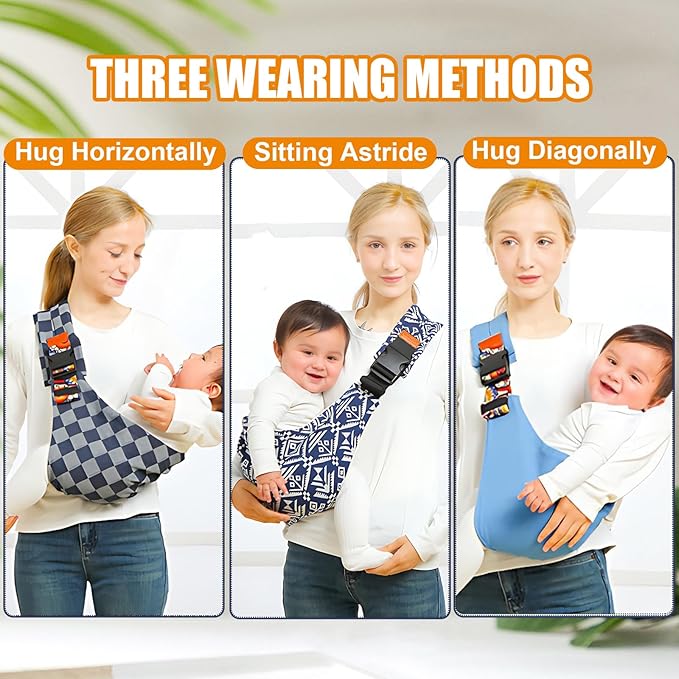 Baby Sling Carrier Newborn to Toddler Adjustable One-Shoulder Design with Hip Seat Support, Labor-Saving Baby Wraps Carrier 10-30 lbs(Mesh,Black)