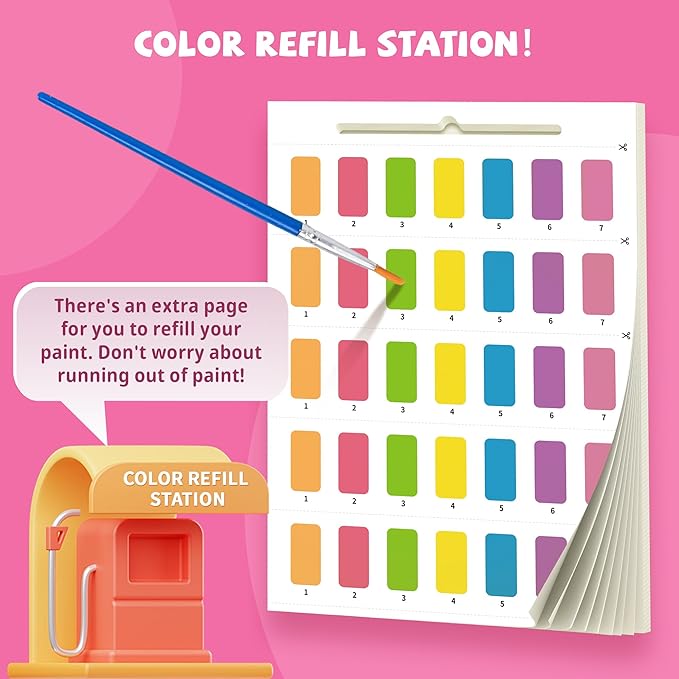 Paint with Water Books for Kids, Mermaid Watercolor Paint Book Set for Kids,Toddlers Water Color Coloring Painting Drawing Set,Mess Free Toys Gifts for Girls Age 3 4 5 6 7 8
