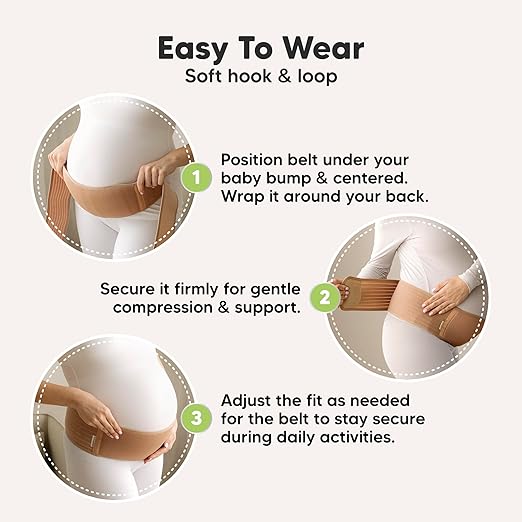 KeaBabies Maternity Belly Bands for Pregnant Women - Soft & Breathable Pregnancy Belly Support Band, Adjustable Maternity Belt for Back, Pelvic Support, Comfortable, Easy to Use (Midnight Black, 2XL)