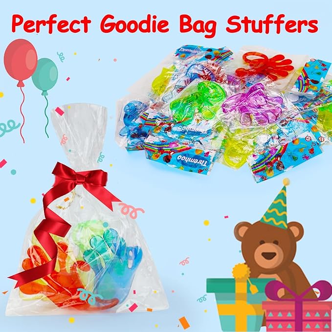 Thremhoo 40Pcs Glow in the Dark Sticky Hands Kids Party Favor Supplies Goodie Bag Stuffer Pinata Return Gift Stretchy Class Prize Carnival Sensory Goody Party Pinata Filler Treasure Box Bulk Toy