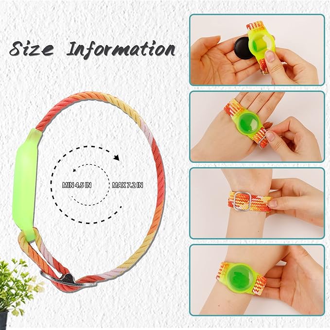 Kids Bracelet Compatible with AirTag, GPS Kid Tracker Holder Braided Wristband for Apple Air Tag, 2022 Upgraded Nylon Adjustable Anti Lost Airtag Watch Band for Kids Children Elders (Orange)