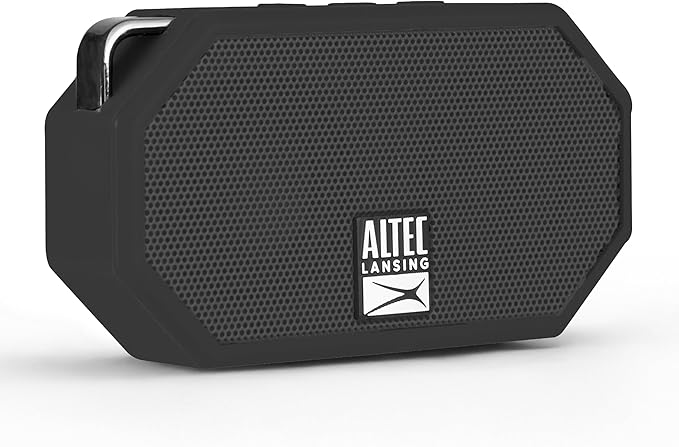 Altec Lansing Mini H2O - Waterproof Bluetooth Speaker, IP67 Certified & Floats in Water, Compact & Portable Speaker for Hiking, Camping, Pool, and Beach,Black