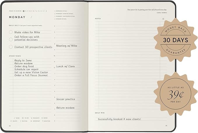 Full Focus Oatmeal Linen Planner by Michael Hyatt - The #1 Daily Planner to Set Annual Goals, Increase Focus, Eliminate Overwhelm, and Achieve Your Biggest Goals - Hardcover