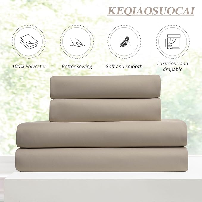 KEQIAOSUOCAI Pinch Pleated Curtains 132 Inch Long 11 FT Tall Curtains for Living Room Bedroom Thermal Memory Trained Pleated Viral Window Drapes with Hooks(Khaki,40W x 132L x 2 Panels)