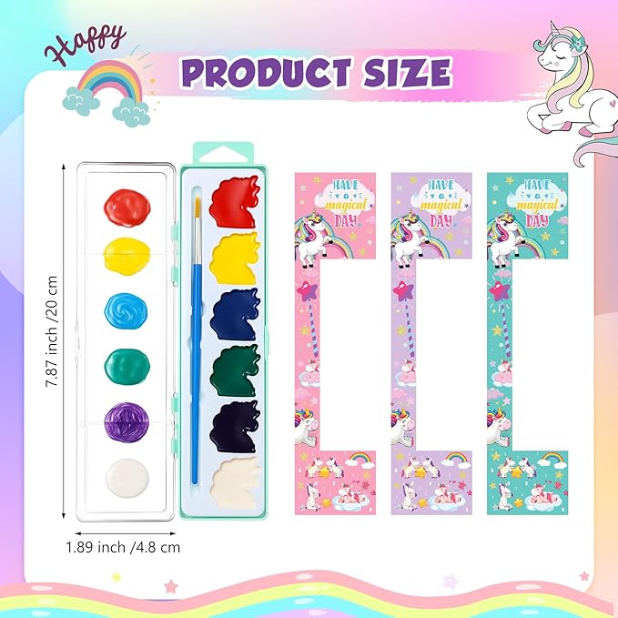 12 Pcs Unicorn Style Watercolor Painting Set 8 Washable Colors With Brush Watercolor Painting Set Gift Party Supplies Back To School Party Gift Exchange