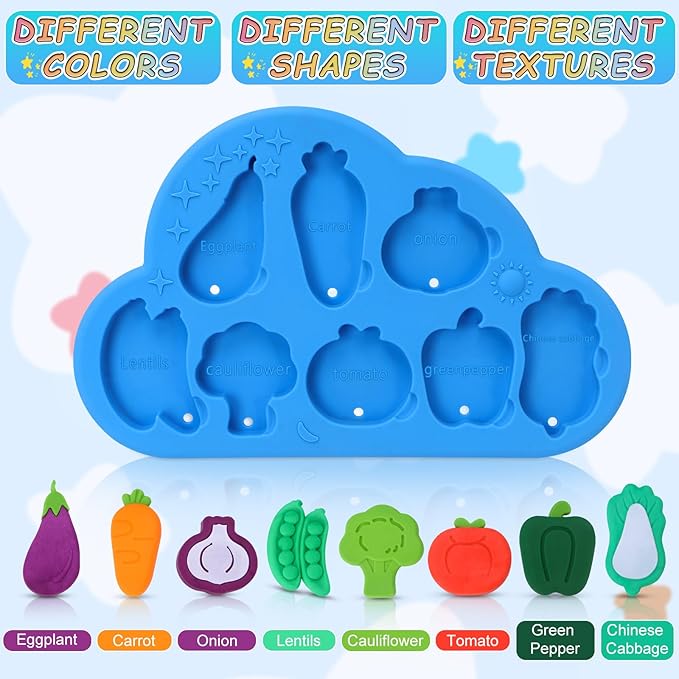 Baby Bath Toys, 100% Silcone Mold Free Vegetable Bath Toys, Soft Toddlers Floating Bathtub Toy, No Hole Tub Water Toys, Shape Sorting&Matching Educational Learning Toys Gift for Boys Girls Kids