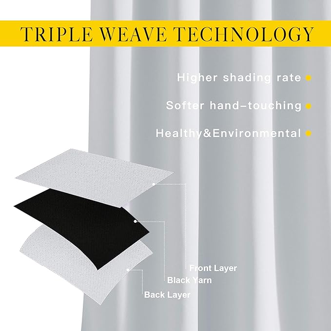 NICETOWN Room Darkening Curtains for Living Room - Easy Care Solid Thermal Insulated Grommet Curtains/Drapes for Bedroom (2 Panels, 66 by 90, Greyish White)