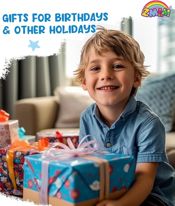 ZMLM Scratch Paper Art-Crafts Gift: 2 Pack Rainbow Notebooks Supplies Toys Easter Basket Stuffers for 3 4 5 6 7 8 9 10 Years Old Girls and Boys Kids Birthday Party Games (Blue)