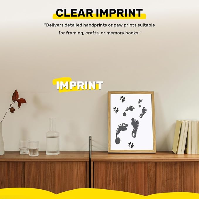 4-Pack Inkless Baby Hand and Footprint Kit with Mess-Free Ink Pad – Baby Safe Ink Pad for Hand, Foot & Paw Prints – Newborn Footprint & Paw Print Kit for Dogs and Cats – 16 Cards(Candy)