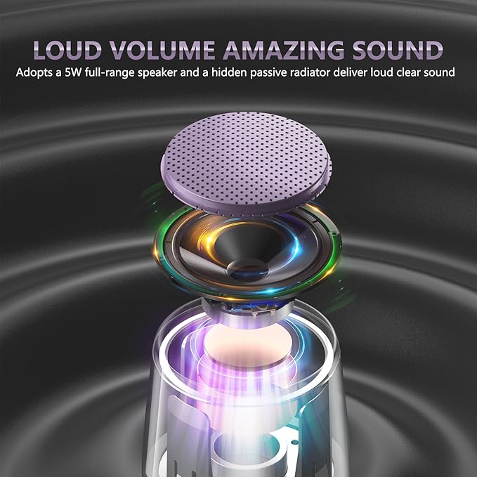 INSMY C17-MAX, Waterproof Small Bluetooth Speaker, Rich Audio, Pairing, Portable, Handheld, Purple