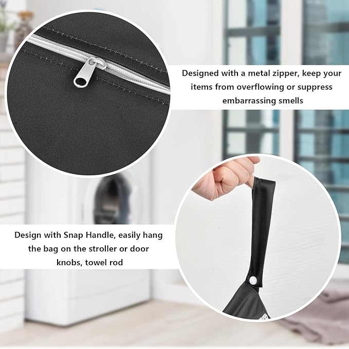 2 Pcs Large Travel Laundry Bag Waterproof Wet Dry Bag Washable Dirty Clothes Bag for Gym Clothes Laundry Wet Clothes Swimming Yoga