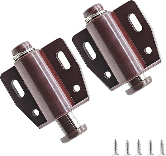 2 Pack Cabinet Magnetic Touch Latch, Push to Open Catches Magnet Push Release Latches Hardware for Kitchen Cabinet Drawer Cupboard Closet Door (Brown)