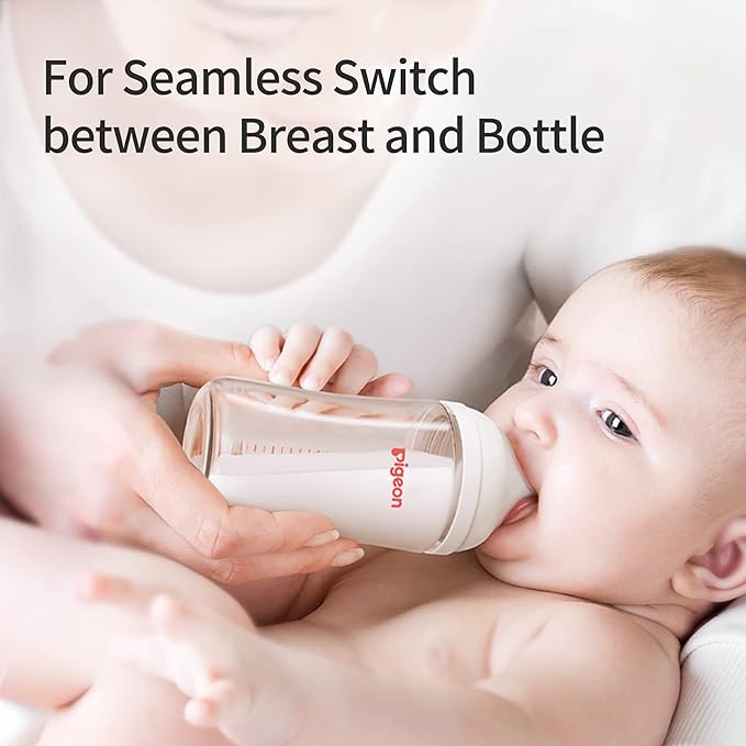 Pigeon Silicone Nipple (S) with Latch-On Line, Natural Feel, 1+ Months, 4 Counts