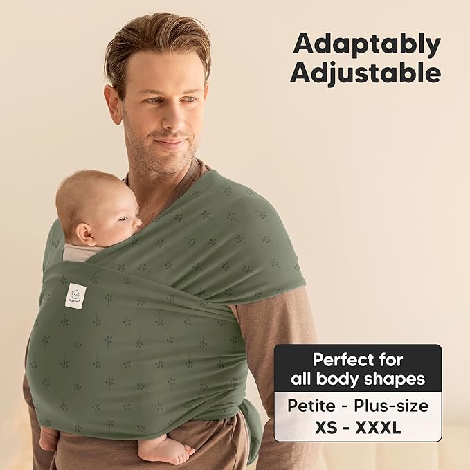KeaBabies Baby Wrap Carrier - All in 1 Original Baby Carrier Newborn to Toddler Sling, Easy to Wear, Hands Free Bonding, Lightweight, Breathable Infant Wraps (Forest)