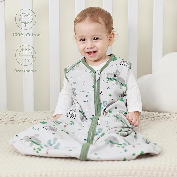JELLYMONI Baby Sleep Sack 18-24 Months 100% Cotton Wearable Blanket, 0.5 TOG Soft Lightweight Toddler Sleeping Sack 3 Pack 2-Way Zipper Newborn Sleep Sacks