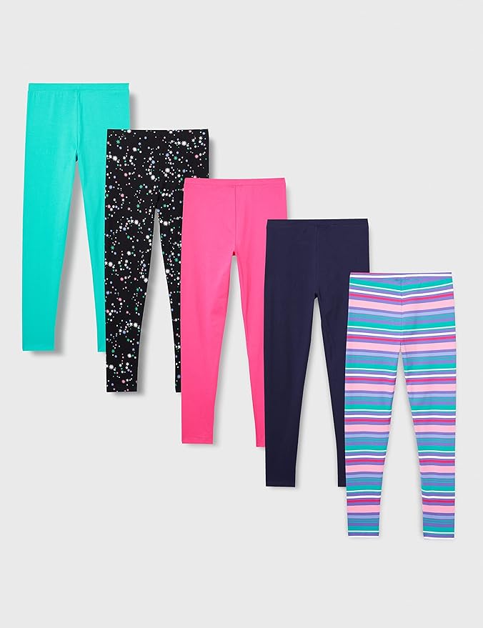 Amazon Essentials Girls and Toddlers' Leggings, Multipacks