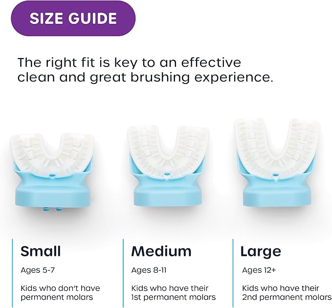 Willo Fully Automatic Kids U-Shaped Electric Toothbrush - 2 Brushing Timers, Deep-Cleans, Consistent Results, Eliminates Brushing Mistakes - Berry Splash (Small - Kids Ages 5-7 Years)