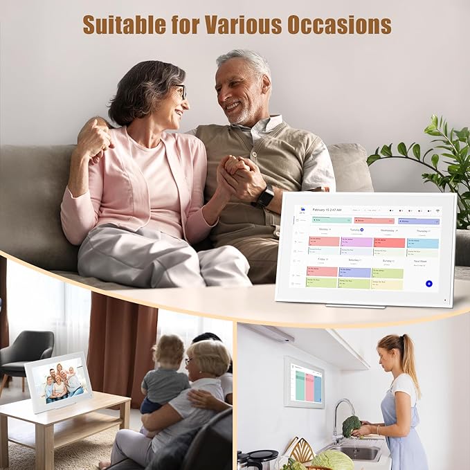 15.6-inch Wall Digital Calendar,2025 Smart WiFi Calendar & Chore Chart,Full HD Touchscreen Interactive Display for Family Schedules-Wall/Desk Mountable Planner,Meeting Reminders & Deadline Tracking