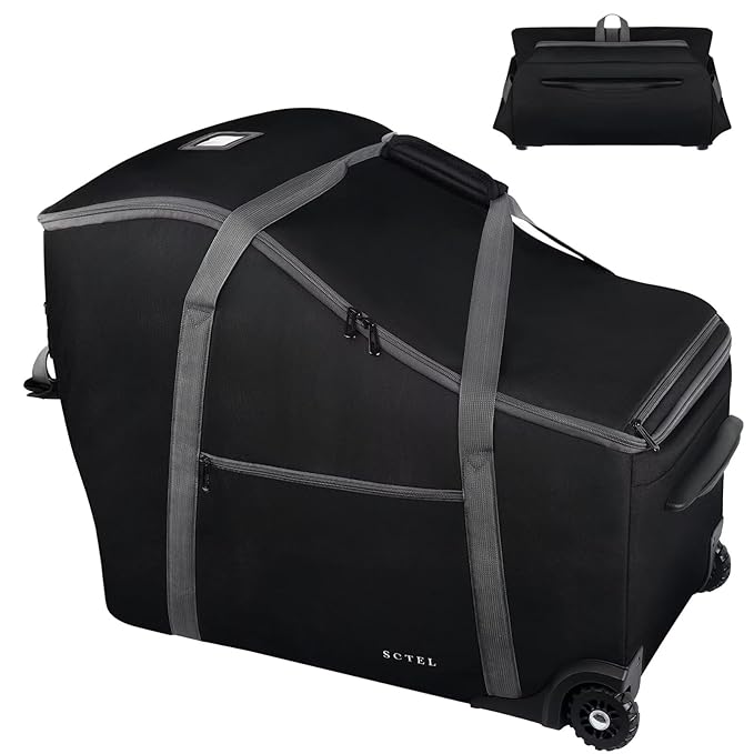 Infant Car Seat Travel Bag Fit Doona Car Seat Stroller and Base, Chicco Keyfit 35 and Base, Doona Travel Bag with Wheels, Padded Car Seat Bags for Air Travel, Nuna Travel Bag with Zipper Pocket