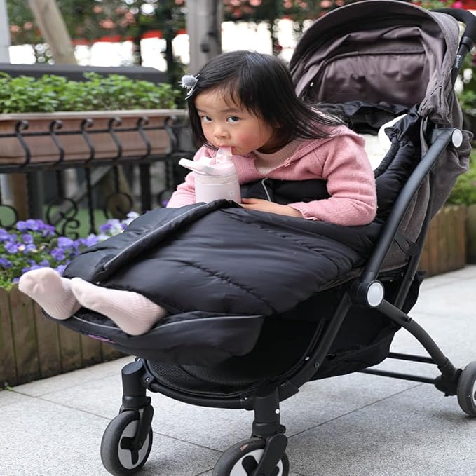 Cozy Baby Sleeping Bag Adaptable for Most Style Strollers,Comfortable Warm Coral Lining, Practical Design of Toddler Stroller Footmuff