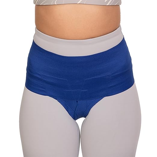 Patented Women’s Pelvic Floor Orthotic Support Belt ― Uterus Pain Relief Girdle for Dropped Bladder, Vulvar Varicosities, Postpartum Recovery, SPD | High Waist - Sapphire Blue (XS)