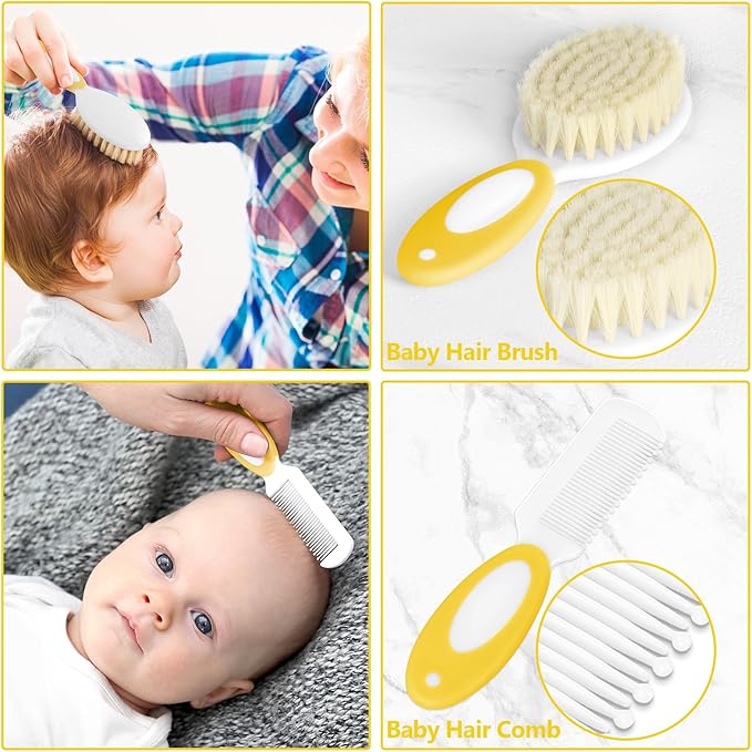 Baby Healthcare and Grooming Kit for Newborn Kids, 24PCS Upgraded Safety Baby Care Kit, Newborn Nursery Health Care Set, Baby Care Products (Yellow)