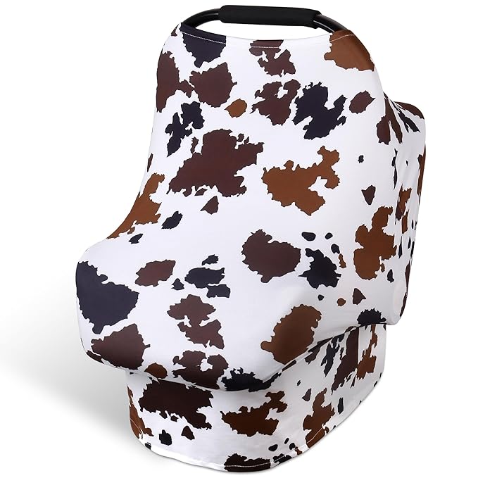 Rquite All-in-1 Car Seat Cover Baby, Carseat Covers for Girl Boy, Stretchy Soft Infant Car Seat Cover, Multi-use Baby Carrier Cover, Car Seat Canopy, Stroller Sun Shade, Nursing Breastfeeding Cover