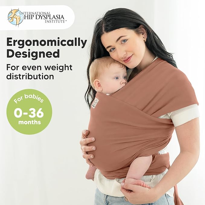KeaBabies Baby Wrap Carrier - All in 1 Original Baby Carrier Newborn to Toddler Sling, Easy to Wear, Hands Free Bonding, Lightweight, Breathable Infant Wraps (Terracotta)