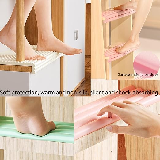 Bunk Bed Ladder Pads,Traction Treads for Stair Steps,Soft Extra-Wide Edge Protector,Self-Adhesive Bunk Bed Ladder Cover Foam Padding,Furniture 16.5 Ft Brown