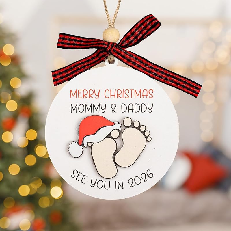 Baby First Christmas Ornament 2025, Expecting Baby Ornament 2026, New Mommy & Daddy Gift, Gifts for Expecting Parents Mom to be, New Baby Ornaments, Pregnancy Ornament for Mommy & Daddy to be