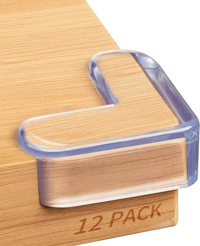 12 Pack Corner Protector for Baby: Baby Proofing Safety Corner Clear Furniture Tablet Corner Protection| Protectors Guards, Baby Proof Bumper & Cushion to Cover Sharp Furniture & Table Edges(L Shape)