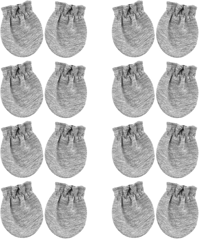 BQUBO Newborn Infant Toddler Mittens No Scratch Cotton Elastic Wrist Gloves Hypoallergenic for 0-6 Months Baby Boys Girls