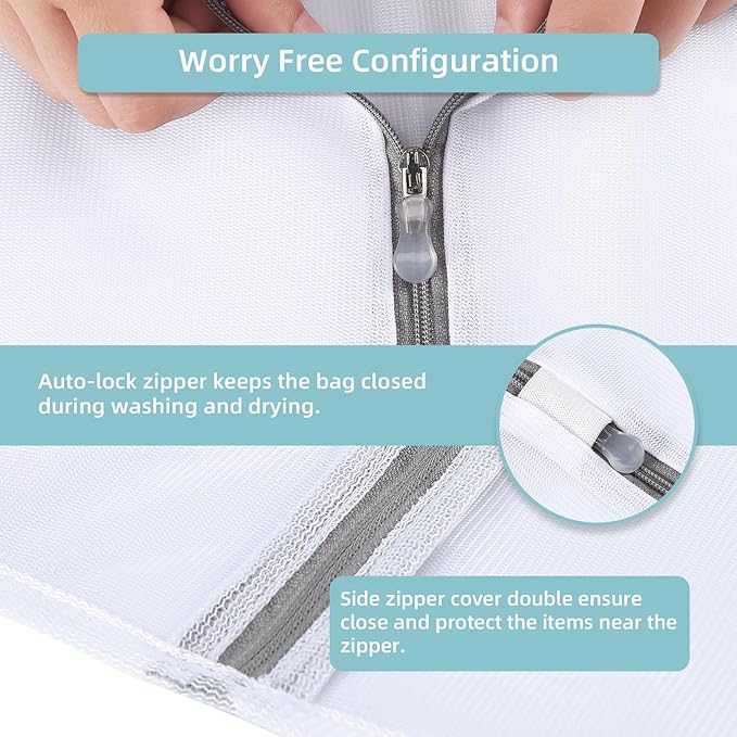 GOGOODA 3 Pack Medium Mesh Wash Bags for Delicates 12 x 16 inches Travel Laundry Bag for Travel, Laundry, Hosiery, Blouse