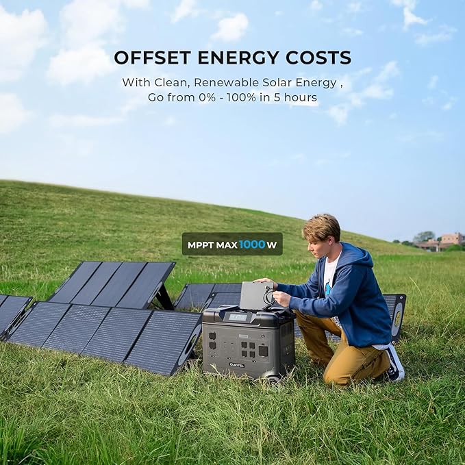 OUKITEL Portable Power Station P5000 Pro, 5120Wh Large Capacity Solar Generator, 5x3600W AC Output(5000W Surge), 2.8H Fully Charged, 1000W MPPT Solar for Emergency, Home Backup, RV, Camping