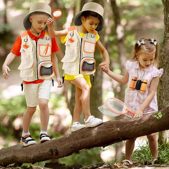 Kids Explorer Kit & Bug Catcher Kit, Kids Camping Gear for Kids, Outdoor Exploration Set with Vest & Hat, Ideal Outdoor Camping Adventure Toys for Ages 3 4 5 6 7 8 Boys Girls
