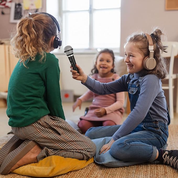 LOGOFUN 3 Pcs Toy Microphone for Kids Plastic Microphone Prop Fake Pretend Mics for Karaoke Fun Costume Prop