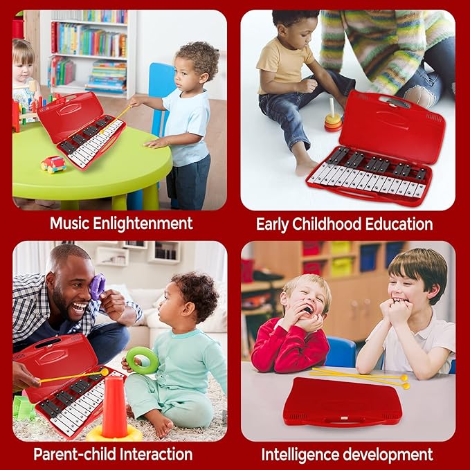 EASTROCK 25 Notes Glockenspiel Xylophone for Kids, Professional Music Teaching, Gifts