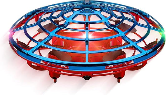 Force1 Scoot Combo Hand Operated Drone for Kids or Adults - Hands Free Motion Sensor Mini Drones, Easy LED Indoor Rechargeable UFO Flying Orb Ball Drone Toys for Boys and Girls (Red/Blue)