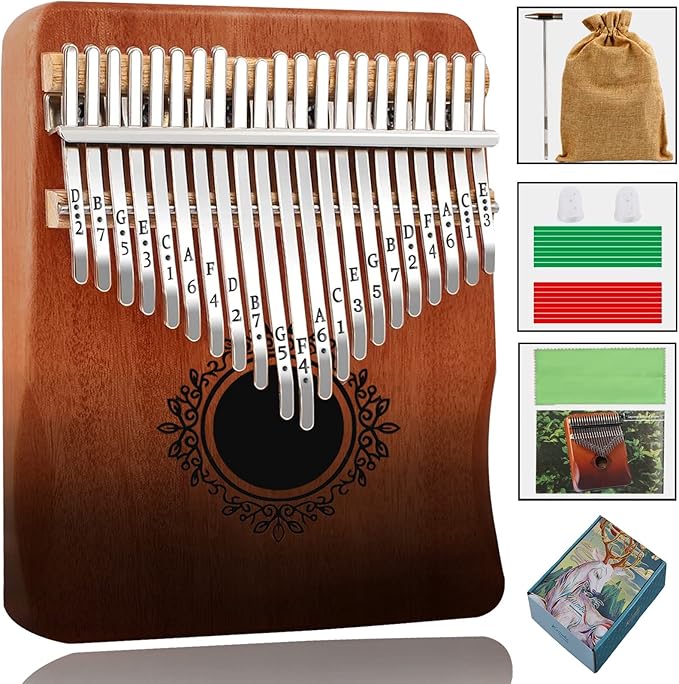 Kalimba 21 Keys Thumb Piano, Easy To Learn Portable Kalimba Thumb Piano With Beautiful Hard Packing Box, Gifts For Kids,Adult,Beginners,Professional