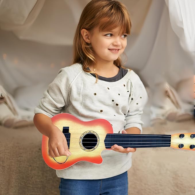 17inch Mini Guitar Toy, 4 Strings Guitar for Kids Musical Instrument Toys for Toddler Kids/Boys/Girls/Beginner.