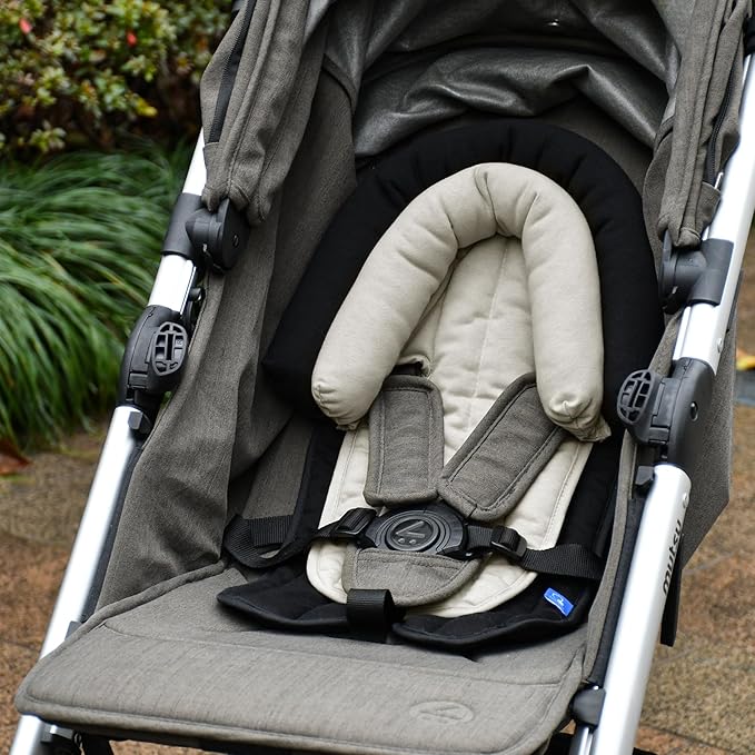 COOLBEBE Upgraded 2-in-1 Babybody Supports for Newborn Infant - Extra Soft Breathable Car Seat Insert Cushion Pad, Perfect for Carseat, Stroller, Swing, Bouncer Black