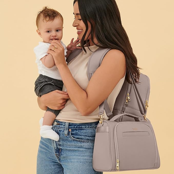 JuJuBe New Insulated Bottle Bag, Breastmilk Storage Bag for Baby Bottles, Insulated Waterproof Lunch Bag or Cooler Bag for Nursing, Milk, Food, Baby Formula, Snacks, Daycare, Taupe, Mother's Day Gift