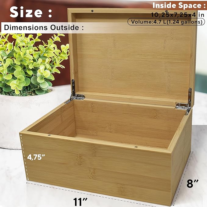 Teacher Retirement Gifts For Women - Personalized Memory Box, Teacher Appreciation Gifts for Coworker, Farewell Gift for Teachers, Keepsake Chest Bamboo Wood, Custom Engraved Design, 11 x 8 x 4,75 in