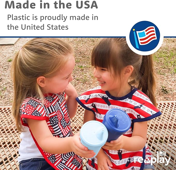 Re-Play Sippy Cups for Toddlers - 10 Oz. Reusable Spill Proof Cups for Kids, Dishwasher/Microwave Safe - Made in USA - Set of 3-3.13" x 6.25" - Princess