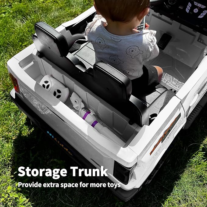 24V 10Ah Ride on Toy for Big Kids, 4WD 2 Seater Electric SUV Kids Car to Drive w/Remote Control, 4x200W Motors - White