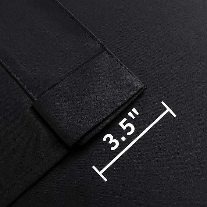 Joydeco Custom Blackout Curtains for Bedroom, 1 Panel Room Darkening Curtains & Drapes for Living Room Window Rod Pocket Back Tab (Custom Size,Black)